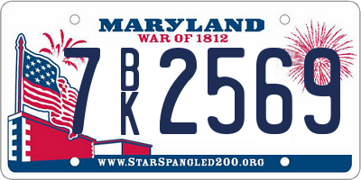 MD license plate 7BK2569