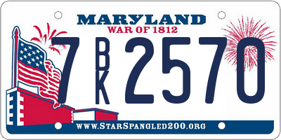 MD license plate 7BK2570