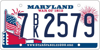 MD license plate 7BK2579