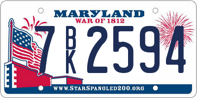 MD license plate 7BK2594