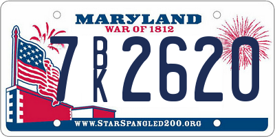 MD license plate 7BK2620