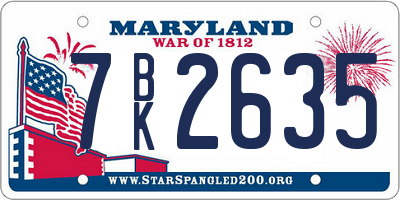 MD license plate 7BK2635