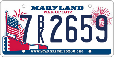 MD license plate 7BK2659
