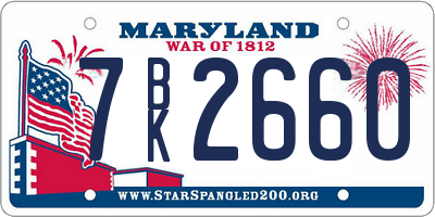 MD license plate 7BK2660