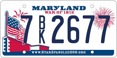 MD license plate 7BK2677