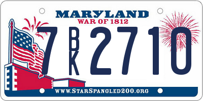 MD license plate 7BK2710