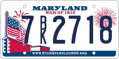 MD license plate 7BK2718