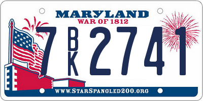 MD license plate 7BK2741