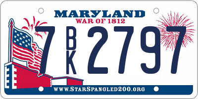 MD license plate 7BK2797