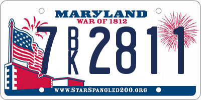 MD license plate 7BK2811