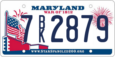 MD license plate 7BK2879