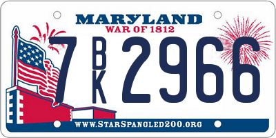 MD license plate 7BK2966