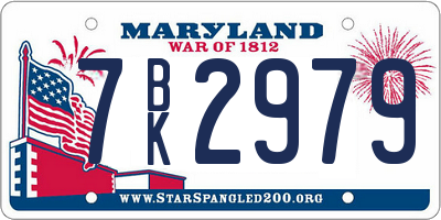 MD license plate 7BK2979