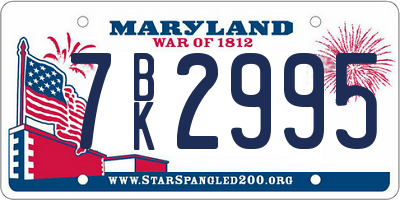 MD license plate 7BK2995