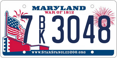 MD license plate 7BK3048