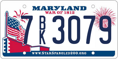 MD license plate 7BK3079