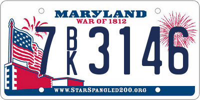 MD license plate 7BK3146