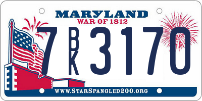 MD license plate 7BK3170
