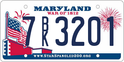 MD license plate 7BK3201