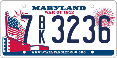 MD license plate 7BK3236