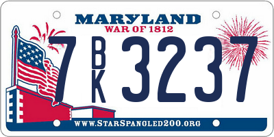 MD license plate 7BK3237