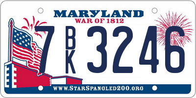 MD license plate 7BK3246