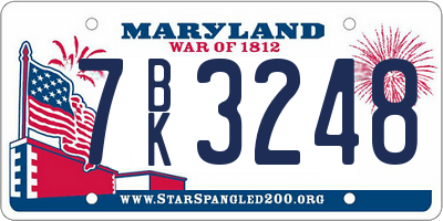 MD license plate 7BK3248