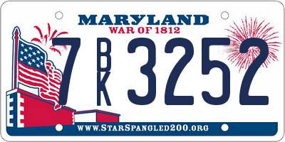 MD license plate 7BK3252