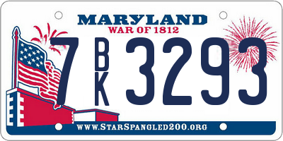 MD license plate 7BK3293
