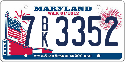 MD license plate 7BK3352