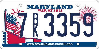 MD license plate 7BK3359