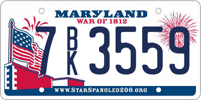 MD license plate 7BK3559