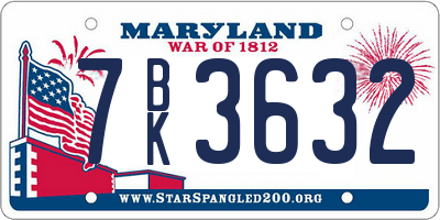 MD license plate 7BK3632