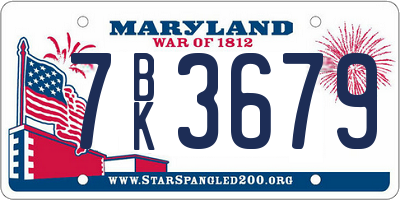 MD license plate 7BK3679