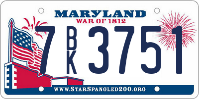 MD license plate 7BK3751