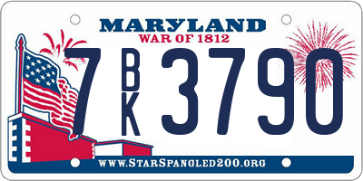 MD license plate 7BK3790