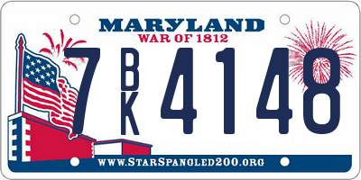 MD license plate 7BK4148