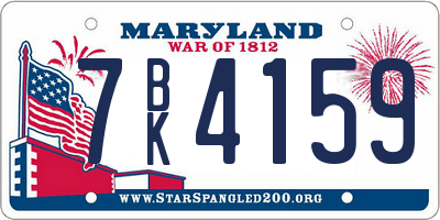 MD license plate 7BK4159
