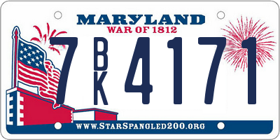 MD license plate 7BK4171