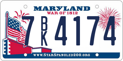 MD license plate 7BK4174