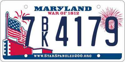 MD license plate 7BK4179