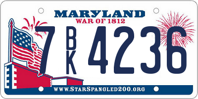 MD license plate 7BK4236