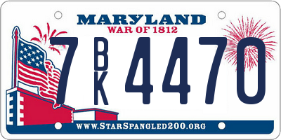 MD license plate 7BK4470