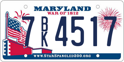 MD license plate 7BK4517