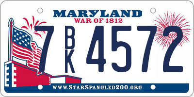 MD license plate 7BK4572