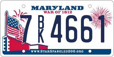 MD license plate 7BK4661