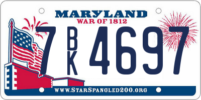 MD license plate 7BK4697