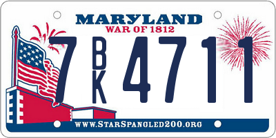 MD license plate 7BK4711