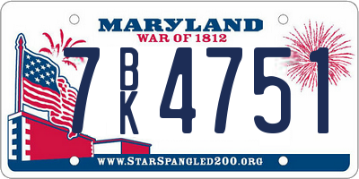 MD license plate 7BK4751