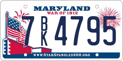 MD license plate 7BK4795
